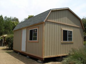photo of tall gambrel shed