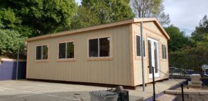 16 x 24 Tall Peak with optional double french one lite doors and windows (2)